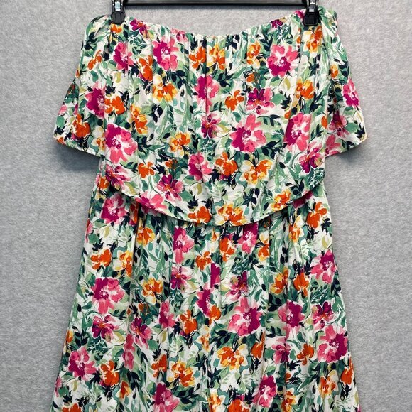 Savanna Jane Life of the Party Jumpsuit Womens 1X‎ Floral Strapless Lightweight - Picture 2 of 11